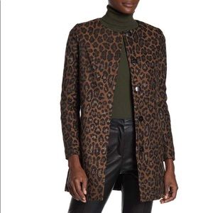 Dolce Cabo -Tailored Metallic Leopard Print Jacket